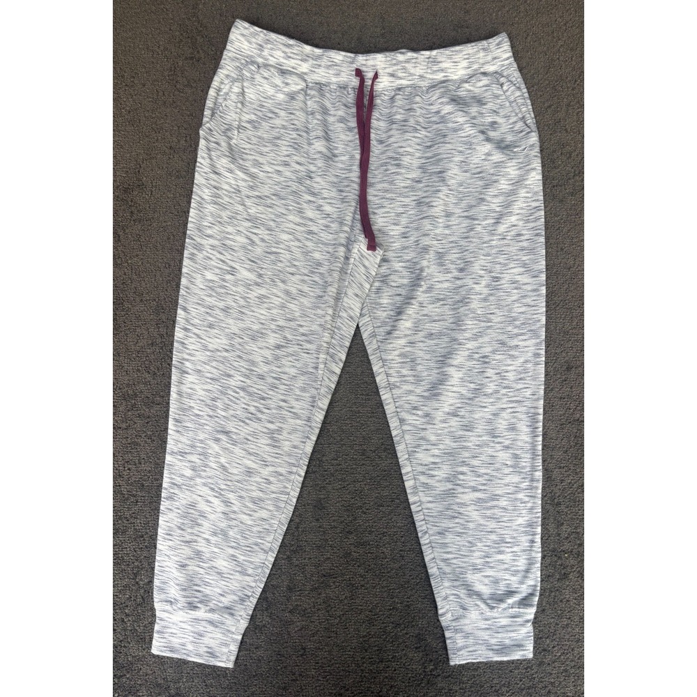Everlast Jogger Pants Women Large Heather Gray Polyester Stretch Drawstring Wais - Picture 1 of 6